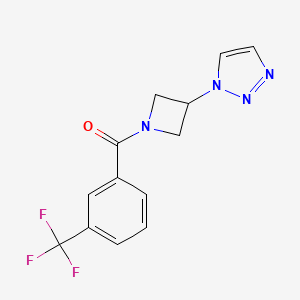 molecular formula C13H11F3N4O B2492414 (3-(1H-1,2,3-triazol-1-yl)azetidin-1-yl)(3-(trifluoromethyl)phenyl)methanone CAS No. 2199708-78-4