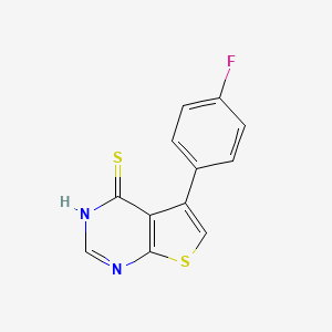 molecular formula C12H7FN2S2 B2492417 5-(4-Fluorophenyl)thieno[2,3-d]pyrimidine-4-thiol CAS No. 356569-50-1