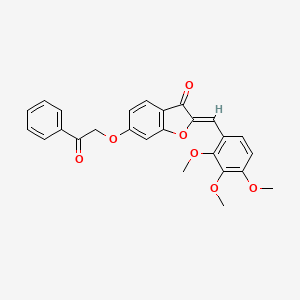 molecular formula C26H22O7 B2492426 (Z)-6-(2-oxo-2-phenylethoxy)-2-(2,3,4-trimethoxybenzylidene)benzofuran-3(2H)-one CAS No. 622793-95-7