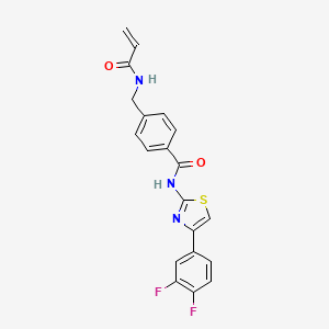 molecular formula C20H15F2N3O2S B2492428 N-[4-(3,4-二氟苯基)-1,3-噻唑-2-基]-4-[(丙-2-烯酰胺基)甲基]苯甲酰胺 CAS No. 1208913-47-6