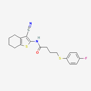 N-(3-cyano-4,5,6,7-tetrahydro-1-benzothiophen-2-yl)-4-[(4-fluorophenyl)sulfanyl]butanamide