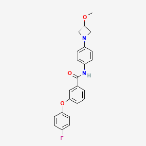 molecular formula C23H21FN2O3 B2492431 3-(4-fluorophenoxy)-N-[4-(3-methoxyazetidin-1-yl)phenyl]benzamide CAS No. 2034490-90-7