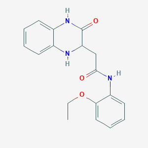 molecular formula C18H19N3O3 B2492439 N-(2-Ethoxy-phenyl)-2-(3-oxo-1,2,3,4-tetrahydro-quinoxalin-2-yl)-acetamide CAS No. 312713-89-6