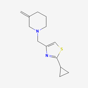 molecular formula C13H18N2S B2492440 2-环丙基-4-((3-甲亚乙烯吡啶-1-基)甲基)噻唑 CAS No. 2034374-44-0