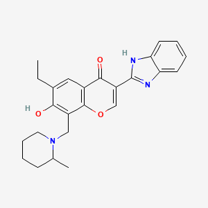 3-(1H-benzimidazol-2-yl)-6-ethyl-7-hydroxy-8-[(2-methylpiperidin-1-yl)methyl]-4H-chromen-4-one