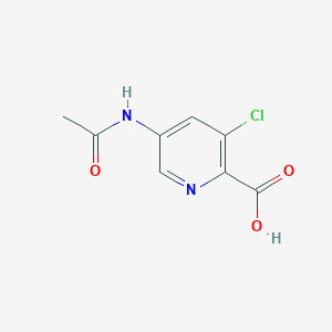 molecular formula C8H7ClN2O3 B2492443 5-乙酰氨基-3-氯吡啶甲酸 CAS No. 1820703-51-2