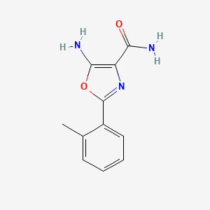 molecular formula C11H11N3O2 B2492445 5-氨基-2-(2-甲基苯基)-1,3-噁唑-4-甲酰胺 CAS No. 890403-01-7