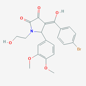 molecular formula C21H20BrNO6 B249245 4-(4-bromobenzoyl)-5-(3,4-dimethoxyphenyl)-3-hydroxy-1-(2-hydroxyethyl)-1,5-dihydro-2H-pyrrol-2-one 
