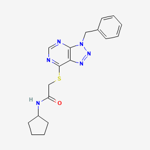 2-((3-benzyl-3H-[1,2,3]triazolo[4,5-d]pyrimidin-7-yl)thio)-N-cyclopentylacetamide