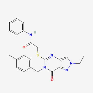2-((2-ethyl-6-(4-methylbenzyl)-7-oxo-6,7-dihydro-2H-pyrazolo[4,3-d]pyrimidin-5-yl)thio)-N-phenylacetamide
