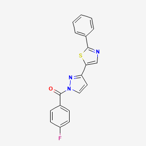 (4-Fluorophenyl)(3-(2-phenyl-1,3-thiazol-5-yl)-1H-pyrazol-1-yl)methanone