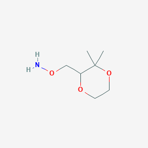 molecular formula C7H15NO3 B2492475 O-[(3,3-Dimethyl-1,4-dioxan-2-yl)methyl]hydroxylamine CAS No. 2551118-65-9