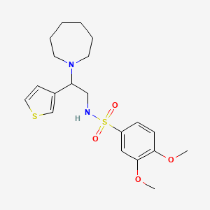 N-(2-(azepan-1-yl)-2-(thiophen-3-yl)ethyl)-3,4-dimethoxybenzenesulfonamide