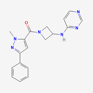 N-[1-(1-methyl-3-phenyl-1H-pyrazole-5-carbonyl)azetidin-3-yl]pyrimidin-4-amine