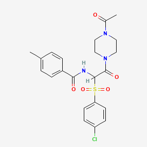 N-{2-(4-acetylpiperazinyl)-1-[(4-chlorophenyl)sulfonyl]-2-oxoethyl}(4-methylph enyl)carboxamide