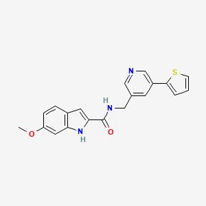 6-methoxy-N-((5-(thiophen-2-yl)pyridin-3-yl)methyl)-1H-indole-2-carboxamide