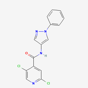 molecular formula C15H10Cl2N4O B2492492 2,5-dichloro-N-(1-phenyl-1H-pyrazol-4-yl)pyridine-4-carboxamide CAS No. 1808537-33-8