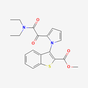 molecular formula C20H20N2O4S B2492502 methyl 3-{2-[2-(diethylamino)-2-oxoacetyl]-1H-pyrrol-1-yl}-1-benzothiophene-2-carboxylate CAS No. 477872-69-8