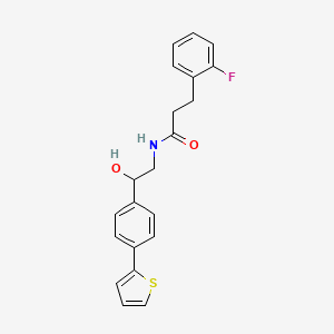 molecular formula C21H20FNO2S B2492510 3-(2-fluorophenyl)-N-{2-hydroxy-2-[4-(thiophen-2-yl)phenyl]ethyl}propanamide CAS No. 2380184-53-0