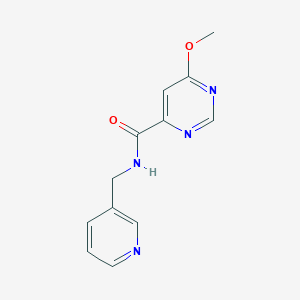 molecular formula C12H12N4O2 B2492512 6-methoxy-N-(pyridin-3-ylmethyl)pyrimidine-4-carboxamide CAS No. 2034256-05-6