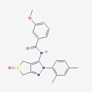 molecular formula C21H21N3O3S B2492524 N-[2-(2,4-dimethylphenyl)-5-oxo-4,6-dihydrothieno[3,4-c]pyrazol-3-yl]-3-methoxybenzamide CAS No. 1020247-14-6