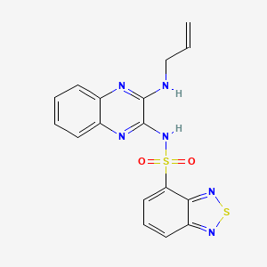 molecular formula C17H14N6O2S2 B2492525 N-(3-(丙烯氨基)喹喔啉-2-基)苯并[c][1,2,5]噻二唑-4-磺酰胺 CAS No. 1003989-33-0