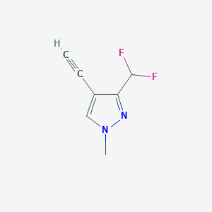 molecular formula C7H6F2N2 B2492526 3-(Difluoromethyl)-4-ethynyl-1-methylpyrazole CAS No. 2228148-61-4