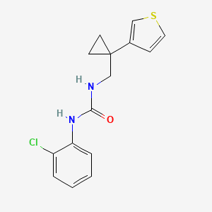molecular formula C15H15ClN2OS B2492535 1-(2-Chlorophenyl)-3-[(1-thiophen-3-ylcyclopropyl)methyl]urea CAS No. 2415584-04-0