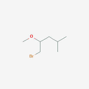 molecular formula C7H15BrO B2492536 1-Bromo-2-methoxy-4-methylpentane CAS No. 1909314-26-6