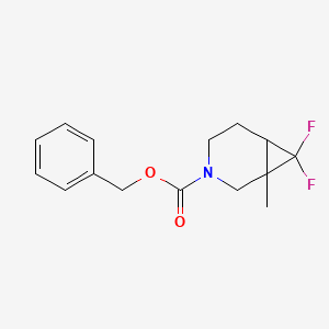 molecular formula C15H17F2NO2 B2492538 Benzyl 7,7-difluoro-1-methyl-3-azabicyclo[4.1.0]heptane-3-carboxylate CAS No. 1391733-30-4