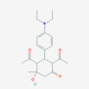 molecular formula C21H29NO4 B249255 2,4-Diacetyl-3-(4-diethylamino-phenyl)-5-hydroxy-5-methyl-cyclohexanone 