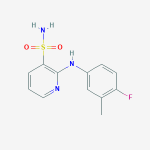 molecular formula C12H12FN3O2S B2492553 2-[(4-Fluoro-3-methylphenyl)amino]pyridine-3-sulfonamide CAS No. 1340859-28-0