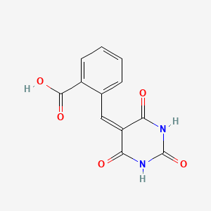 molecular formula C12H8N2O5 B2492558 2-((2,4,6-三氧代四氢嘧啶-5(2H)-基甲烯基)甲基)苯甲酸 CAS No. 91330-48-2