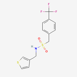 molecular formula C13H12F3NO2S2 B2492561 N-(thiophen-3-ylmethyl)-1-(4-(trifluoromethyl)phenyl)methanesulfonamide CAS No. 1396761-70-8