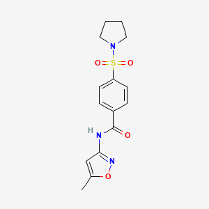 molecular formula C15H17N3O4S B2492571 N-(5-methylisoxazol-3-yl)-4-(pyrrolidin-1-ylsulfonyl)benzamide CAS No. 477546-53-5