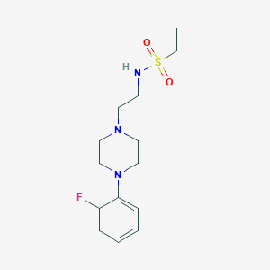 molecular formula C14H22FN3O2S B2492572 N-(2-(4-(2-fluorophenyl)piperazin-1-yl)ethyl)ethanesulfonamide CAS No. 1209806-42-7