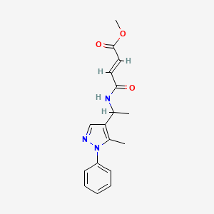 Methyl (E)-4-[1-(5-methyl-1-phenylpyrazol-4-yl)ethylamino]-4-oxobut-2-enoate
