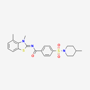 (E)-N-(3,4-dimethylbenzo[d]thiazol-2(3H)-ylidene)-4-((4-methylpiperidin-1-yl)sulfonyl)benzamide