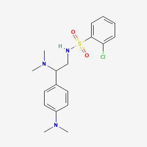 molecular formula C18H24ClN3O2S B2492583 2-chloro-N-(2-(dimethylamino)-2-(4-(dimethylamino)phenyl)ethyl)benzenesulfonamide CAS No. 946244-41-3
