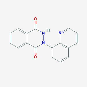molecular formula C17H11N3O2 B2492584 2-Quinolin-8-yl-2,3-dihydrophthalazine-1,4-dione CAS No. 312591-59-6
