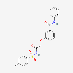 molecular formula C22H20N2O5S B2492585 3-[2-[(4-methylphenyl)sulfonylamino]-2-oxoethoxy]-N-phenylbenzamide CAS No. 708993-25-3