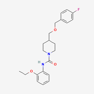 molecular formula C22H27FN2O3 B2492589 N-(2-ethoxyphenyl)-4-(((4-fluorobenzyl)oxy)methyl)piperidine-1-carboxamide CAS No. 1396844-67-9