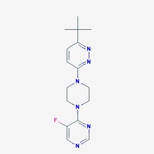 molecular formula C16H21FN6 B2492590 3-Tert-butyl-6-[4-(5-fluoropyrimidin-4-yl)piperazin-1-yl]pyridazine CAS No. 2380096-95-5