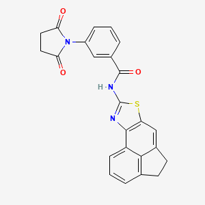 molecular formula C24H17N3O3S B2492597 N-(4,5-dihydroacenaphtho[5,4-d]thiazol-8-yl)-3-(2,5-dioxopyrrolidin-1-yl)benzamide CAS No. 477326-10-6