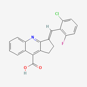 3-[(2-chloro-6-fluorophenyl)methylidene]-1H,2H,3H-cyclopenta[b]quinoline-9-carboxylic acid
