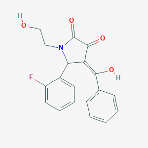 molecular formula C19H16FNO4 B249260 4-benzoyl-5-(2-fluorophenyl)-3-hydroxy-1-(2-hydroxyethyl)-1,5-dihydro-2H-pyrrol-2-one 