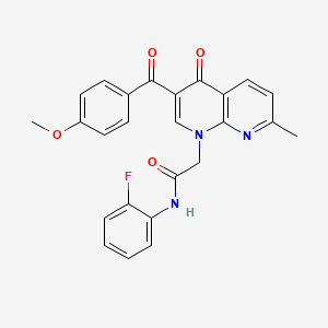 N-(2-fluorophenyl)-2-[3-(4-methoxybenzoyl)-7-methyl-4-oxo-1,4-dihydro-1,8-naphthyridin-1-yl]acetamide