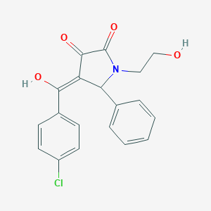 molecular formula C19H16ClNO4 B249261 4-(4-chlorobenzoyl)-3-hydroxy-1-(2-hydroxyethyl)-5-phenyl-1,5-dihydro-2H-pyrrol-2-one 