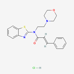 molecular formula C22H24ClN3O2S B2492617 N-(benzo[d]thiazol-2-yl)-N-(2-morpholinoethyl)cinnamamide hydrochloride CAS No. 1217237-33-6