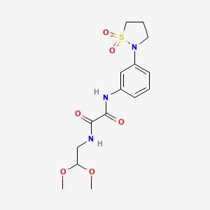 molecular formula C15H21N3O6S B2492620 N1-(2,2-dimethoxyethyl)-N2-(3-(1,1-dioxidoisothiazolidin-2-yl)phenyl)oxalamide CAS No. 1105247-01-5